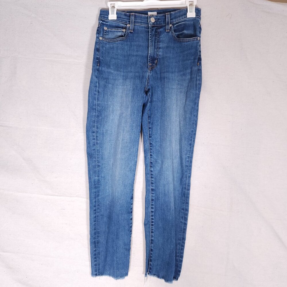 Edwin Womens Bree Slim Straight Jeans Size 26 Blue Raw Hem Streetwear USA